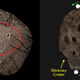 Simulation showing how boulders take a flying leap over one particular area of Phobos.
